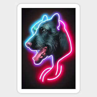 Dog lover | Cute neon dog head Sticker